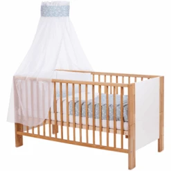 Babybay ® Dosel De Cuna Piqué Con Cinta Estampado Estrella Azul Blanca Estrellas Blancas