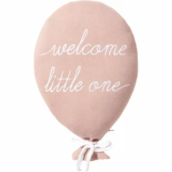 Nordic Coast Company Globo Cojín Decorativo " Welcome Little One" Rosa