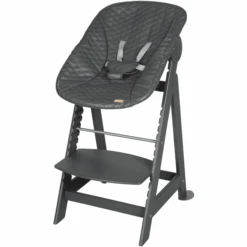 Roba Silla Alta Born Up Antracita Set 2 En 1 Incl. Top Grafito Acolchado