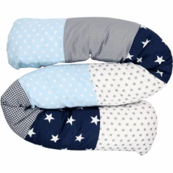 Ullenboom Protector Nido De Cama Azul, Azul Claro Gris 160 Cm